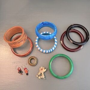LAST CHANCE Vintage jewelry bundle with bracelets bangles brooch ring